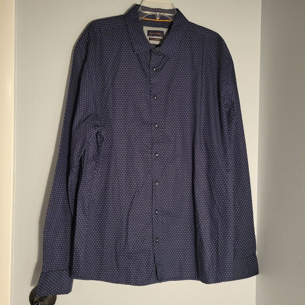 Gentlemen's Outfitters "Styled for Dapper Gents" Shirt Navy  w/White Size 2X
